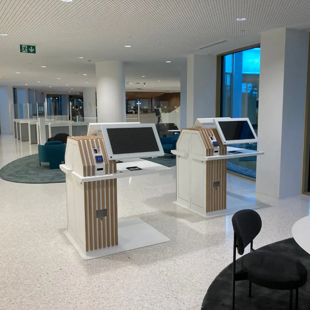 Kundenspezifischer Anmeldekiosk BNP Paribas Prestop
