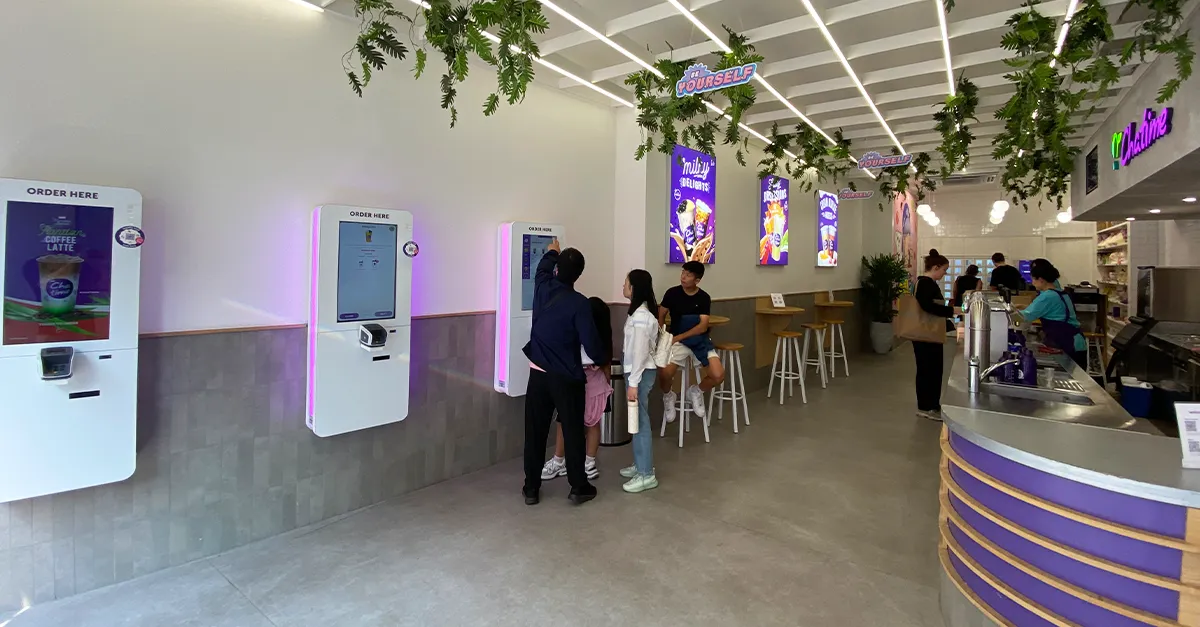 Self-service kiosks bubble tea Prestop