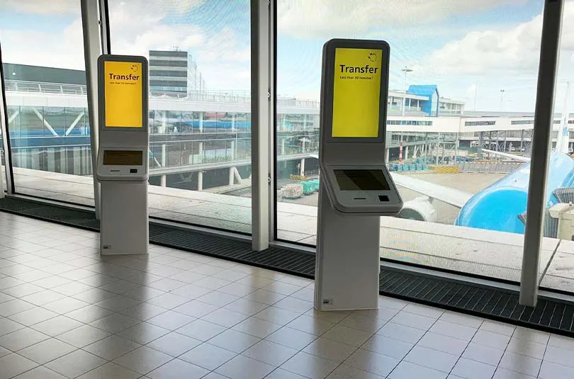 Kontaktloser Schiphol Short Connection Pass Kiosk