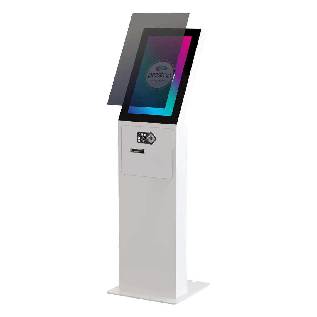 Q-line Qmatic Stehkiosk mit Sichtschutzfilter