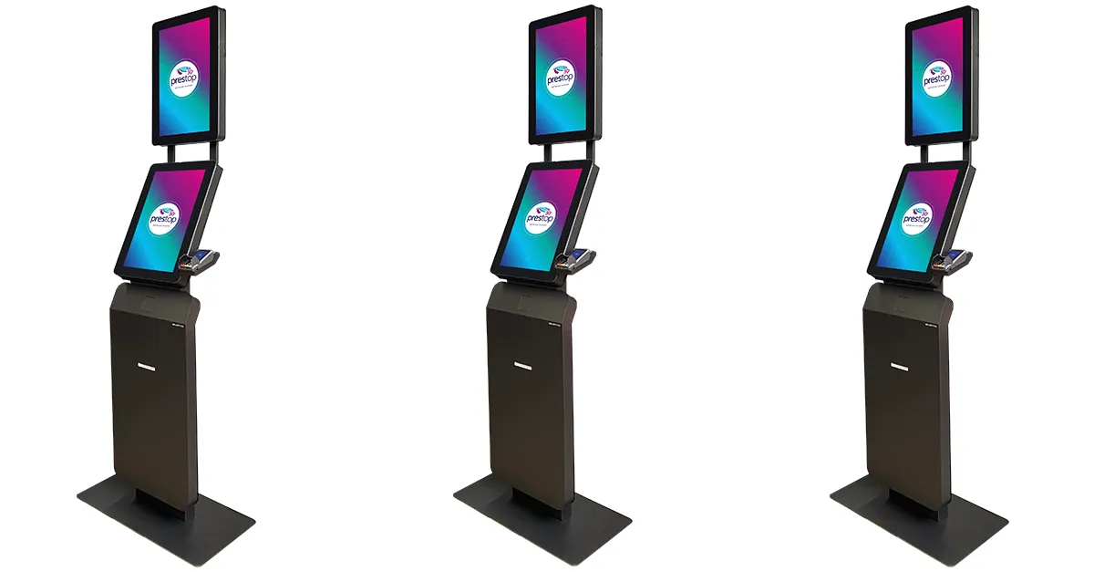 Prestop Kiosk Evolution 24-Zoll mit 24-Zoll-Display für digitale Beschilderung