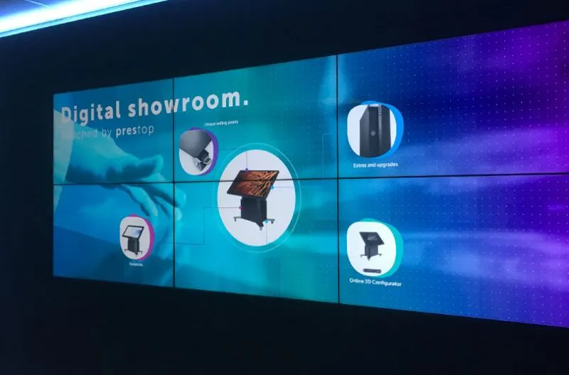 Digitaler Showroom Prestop Touchscreens Videowände
