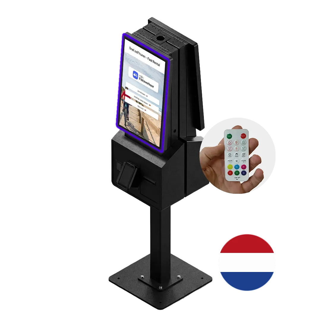 Duo-Kiosk für den Fahrradverleih mit zwei Touchscreens zur gleichzeitigen Nutzung