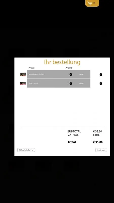 Omnitapps Shisha Fame Product Selector Selbstbedienungs-Software