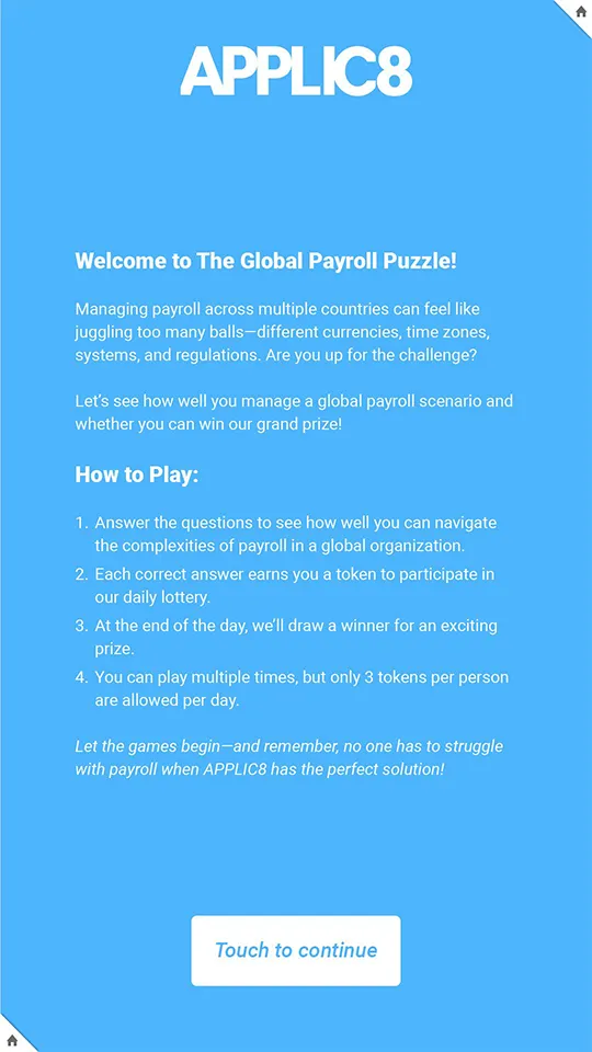 Applic8 Quizspiel für Touchscreen mit Omnitapps auf der Messe