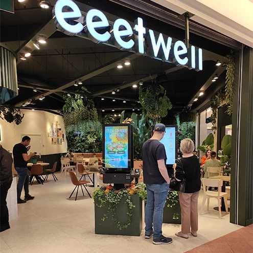 Neuheit! Eeetwell ist der erste mit doppelseitigen Prestop Evolution Self-Service Kiosken